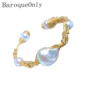 

BaroqueOnly white baroque multi-wire wrapping 5 pearls special bracelets bangles Luxurious fashion jewelry for dating /gift HK