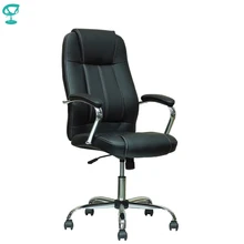 94644 Кресло руководителя Barneo K-1 черная кожа с высокой спинкой кресло офисное кресло компьютерное кресло с системой качания мебель для дома мебель для офиса компьютерные кресла офис по России
