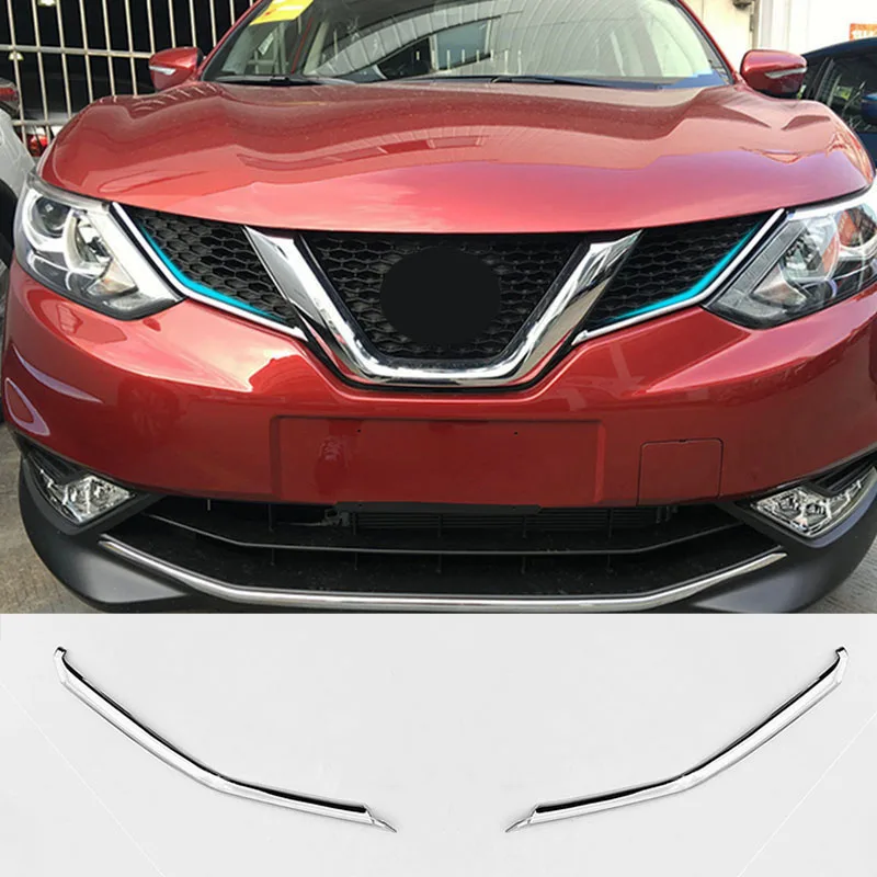 Подходит для Nissan Qashqai 2014 2015 2016 2017 Хромированная передняя сетка решетка гриль