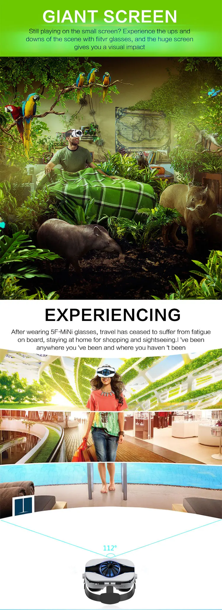 Fiit VR 5F Mini Fan cooling virtual reality glasses 3D glasses Deluxe Edition smartphones VR Glasses- (2)