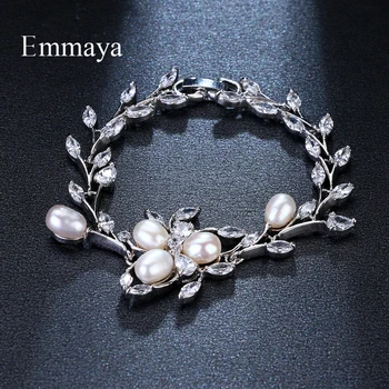 

Emmaya Brand Fashion AAA Cubic Zircon Originality Three Colors Flower Bracelets For Woman Elegance Wedding Party Birthday Gift