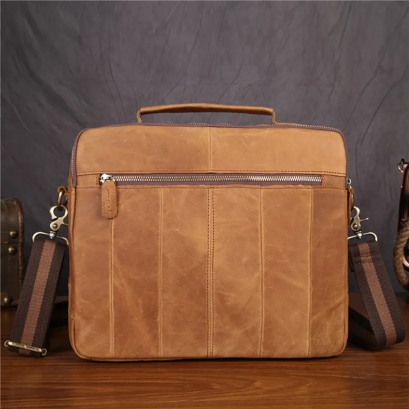 Модная повседневная мужская сумка из кожи бешеной лошади, мужская сумка на одно плечо из натуральной кожи, Ретро стиль, 1130