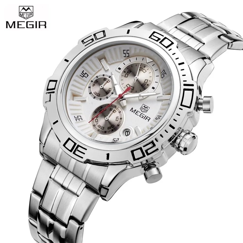 New 2017 Luxury Brand Stainless Steel Watch Men Business Quartz Watches Military Chronograph