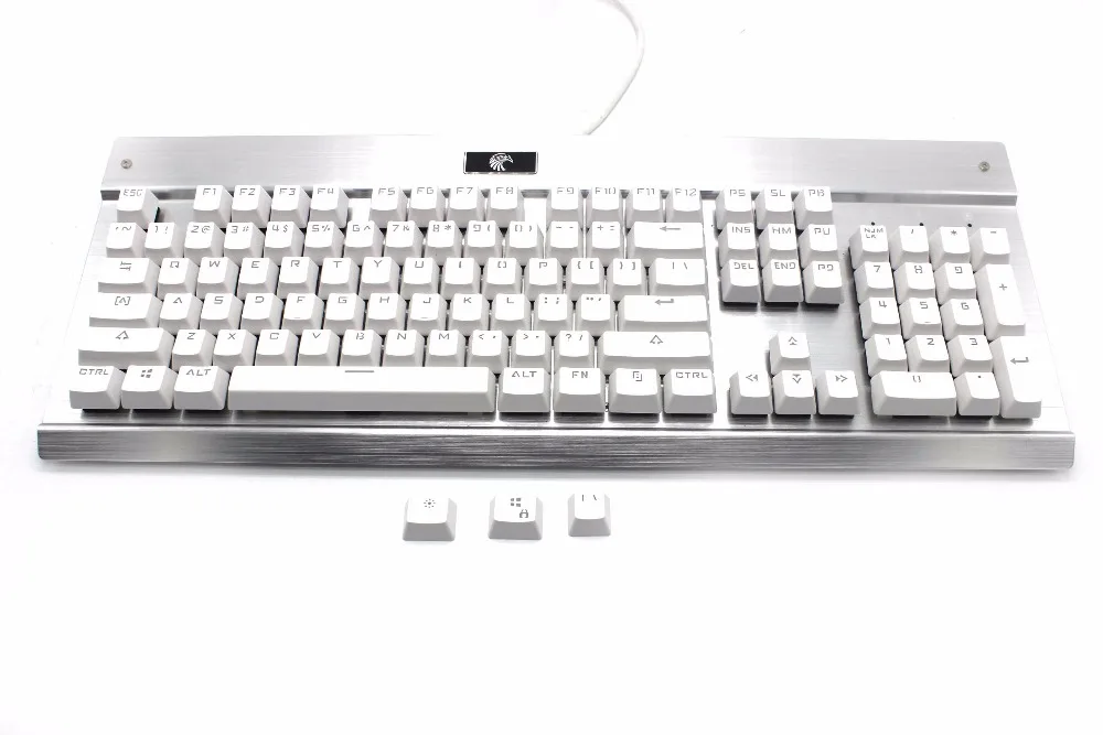 ABS белый двойной снимок 104 прозрачный с подсветкой колпачки для ключей OEM профиль топ-печать для MX механическая клавиатура