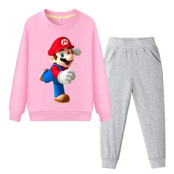 

Kids Cartoon Mario Print Clothing Sets Boys Girls Spring Autumn Clothes Set Children Sports Tracksuits 2019 Coat+Pant 2PCS ZC032