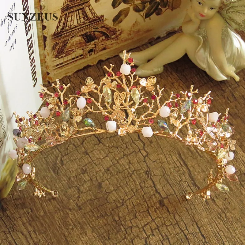 Корона для невест Свадебные Шапки Золото Тиара барокко свадебные аксессуары для волос, дизайн, повязка на голову, coroa de noiva SQ084