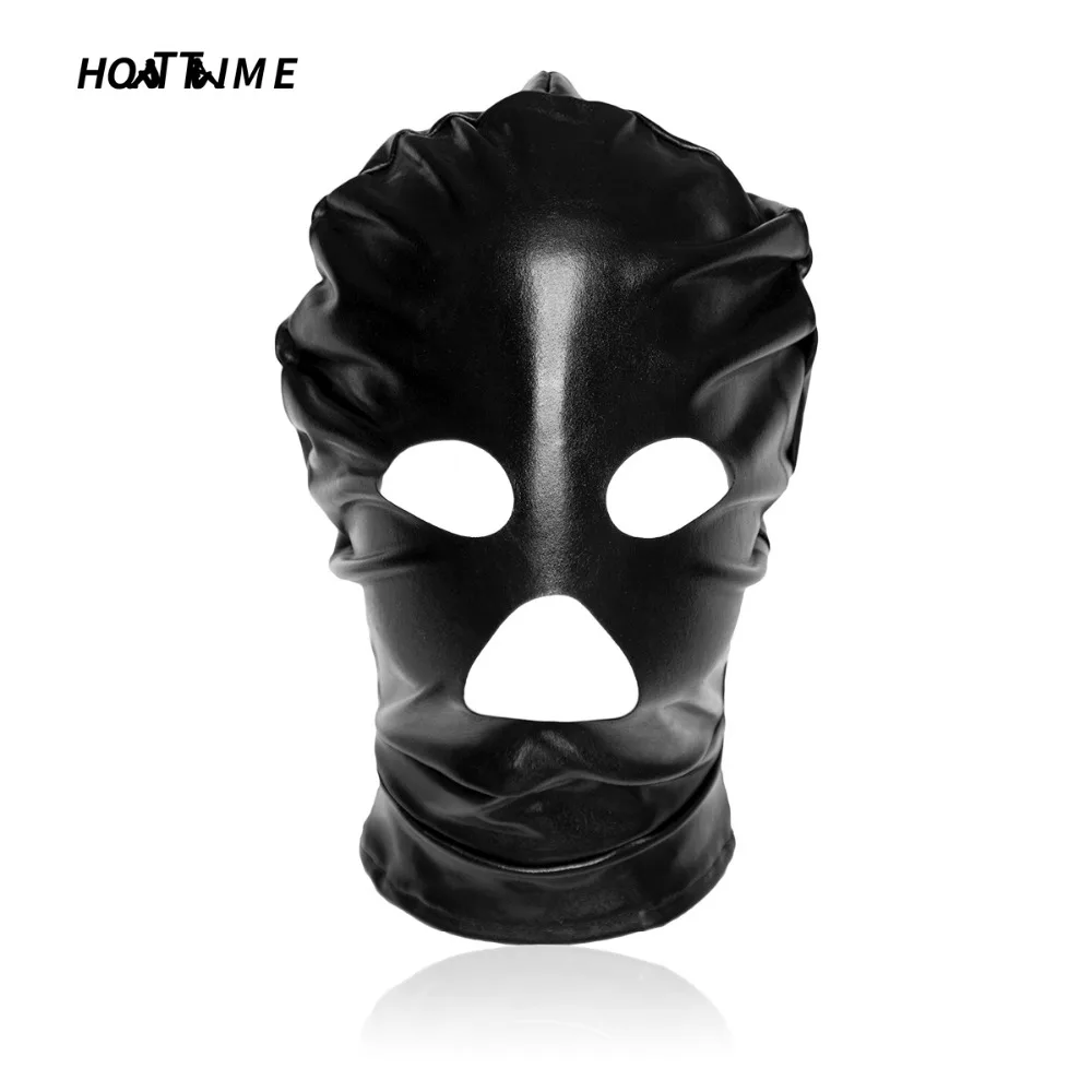 HOTTIME New Patent Leather Restraint Mask Dog Headgear Head Hood Fully Enclosed Erotic Fetish BDSM Couple Slave Sex Love Bondage | Красота и