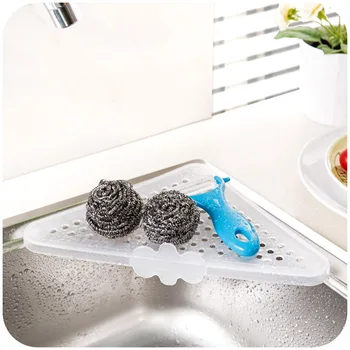 

Useful fashion household triangular kitchen sink corner storage rack sponge holder tray for Kitchen tools,Free shipping.