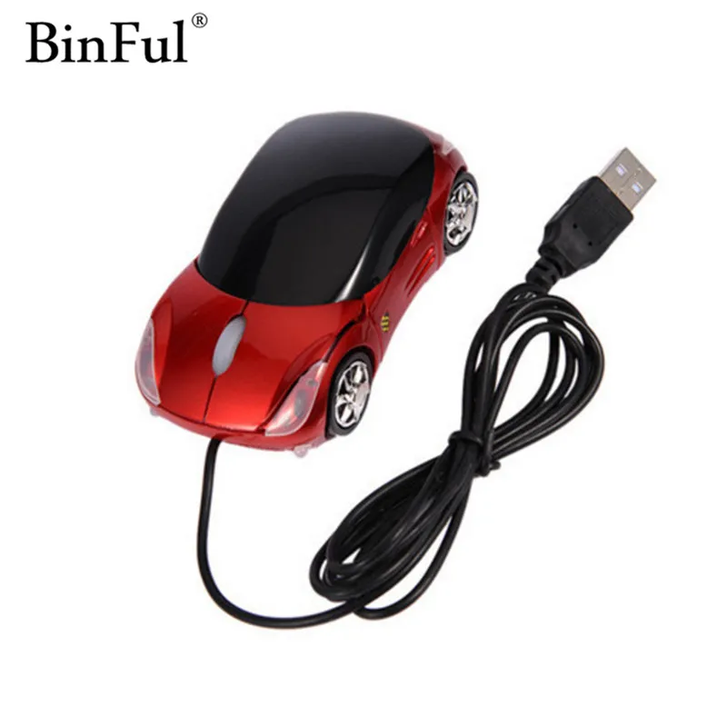 BinFul 1600 dpi форма мини-автомобиля USB оптическая проводная мышь инновационная 2 Фары мышь для настольного компьютера мышь для лэптопа бренд