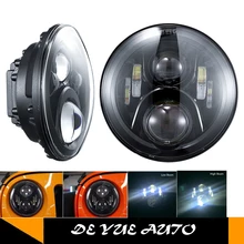 Пара 7 дюймов 87 Вт дальнего света и ближнего света В 12 В в/24 В Круглый фары дальнего света головного света для Jee p JK и грузовик