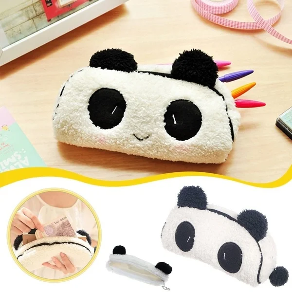 

Soft Panda Plush Pencil Case Pen Pocket Cosmetic Makeup Zipper Bag Pouch