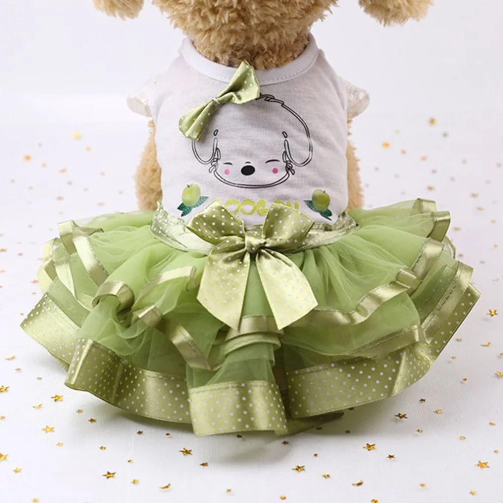 

Fashion Cute Dog Wedding Dress Skirt Summer Luxury Princess Pet Clothes Fruit Design Dog Harness Dress Pet Clothes