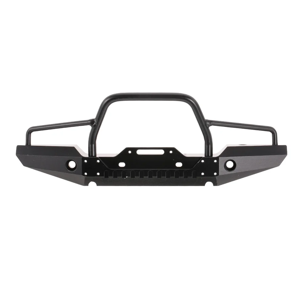 RC Car Metal Front Bumper with 2 LED Light Lamp for Traxxas TRX-4 SCX10II 90046 110 RC Crawler Remote Control Car Toys Parts (2)