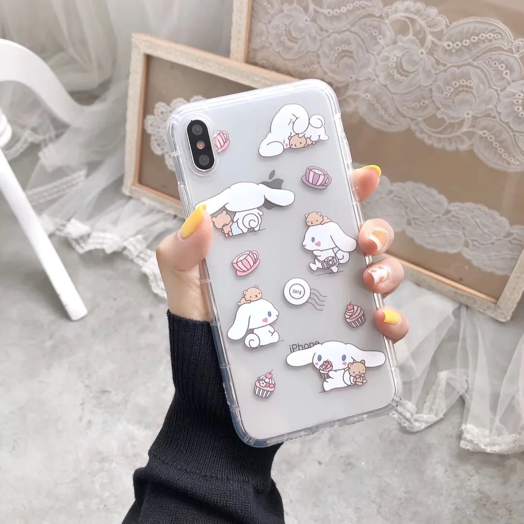 Корейский INS милый чехол для телефона Cinnamoroll My Melody для iPhone X, XS, Max, Xr, 8, 7, 6, 6s Plus, прозрачный чехол из ТПУ с рисунком японского аниме - Цвет: 2