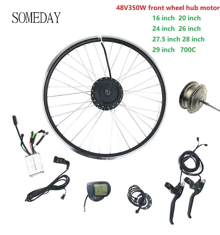 

SOMEDAY 48V350W Electric Bicycle Conversion kit 16-28 700C Front Hub Motor Wheel with KT LCD5 Display E-bike Kit