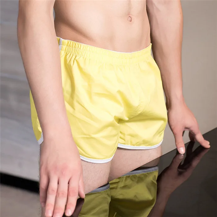 Брендовые мужские спортивные шорты для занятий спортом, мужские спортивные штаны для бокса бега, пляжные шорты для серфинга, мужские короткие штаны, быстросохнущие - Цвет: Yellow