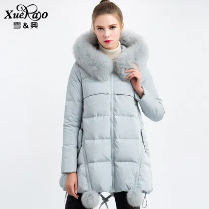 Best price at $244 Cheap 2016 new hot winter Thicken Warm woman Down jacket Coat Parkas Outerwear Hooded fox Fur collar Loose Mid long size XL Luxury