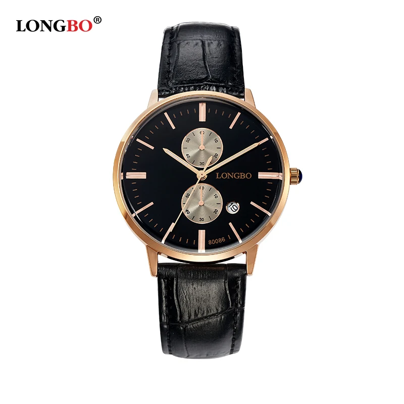 LONGBO Brand Lovers Genuine Leather Watch 2016 Women Casual Simple Quartz Watch Men Sports Waterproof Wristwatch