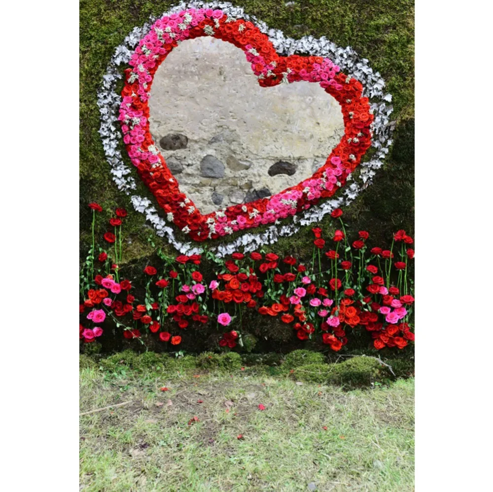 Laeacco Spring Heart Flowers Grassland Baby Portrait Natural Stage Scene Photographic Background Photo Backdrop For Studio | Электроника