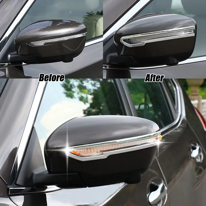 For Nissan Qashqai Rogue Sport 2014 2015 2016 2017 2018 Side Mirror Rear View Wing Chrome Cover Trim Molding Bezel Car Styling 