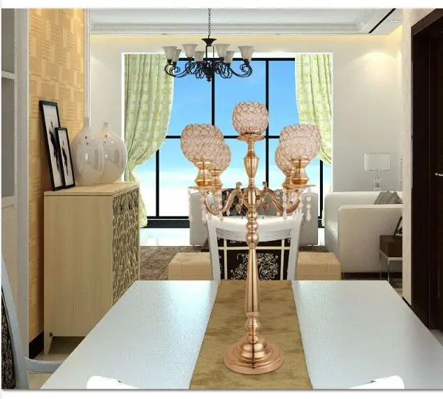 85-cm-height-5-arms-metal-Gold-Silver-candelabras-with-crystal-pendants-wedding-candle-holder-Event (2)