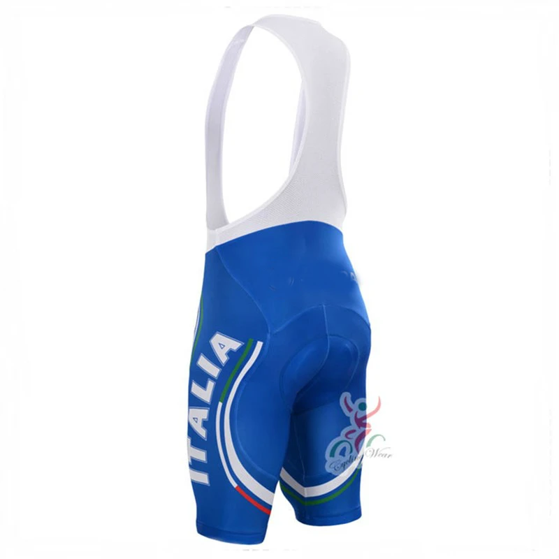 

Italia blue Bicycle Bib Shorts Men Outdoor Wear Bike Cycling 19D Coolmax Gel Padded Riding Bib Shorts Cycling Bib Shorts