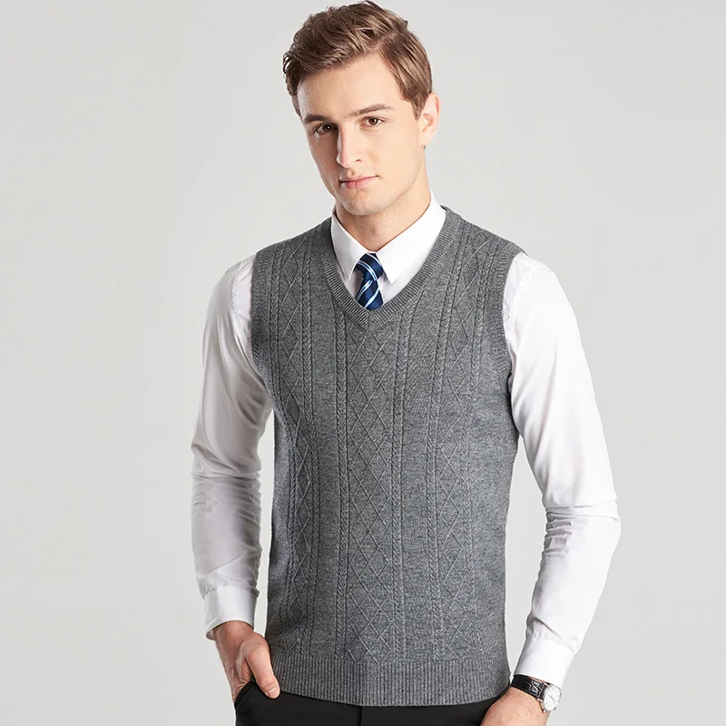 mens wool sleeveless jumper