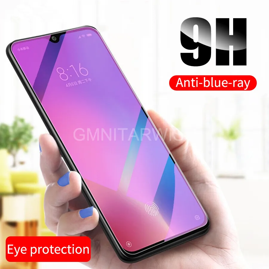 

9H Anti UV Purple Blue Light Fingerprint Tempered Glass For Xiaomi Redmi Note 7 K20 6 5 Pro 6A S2 Y2 Screen Protector