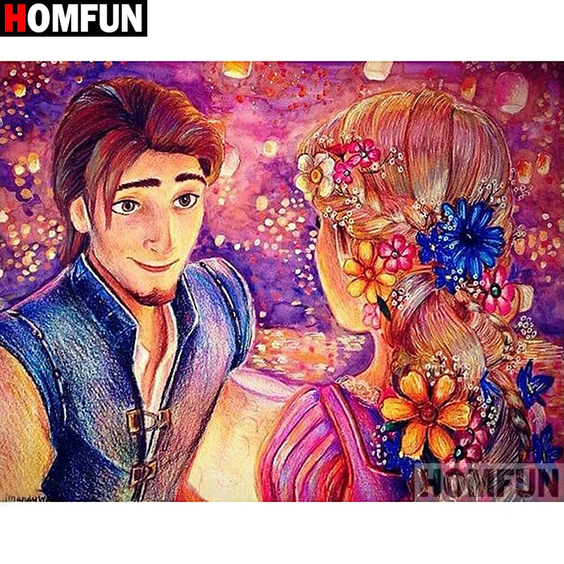 

HOMFUN Full Square/Round Drill 5D DIY Diamond Painting " Oil painting couple" Embroidery Cross Stitch 5D Home Decor A01496
