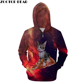 

Cat Pizza Zipper Hoodies Men 3d Sweatshirt Zip Hoodie Brand Sweatshirt Drop Ship Printed Tracksuit Animal Streetwear ZOOTOP BEAR