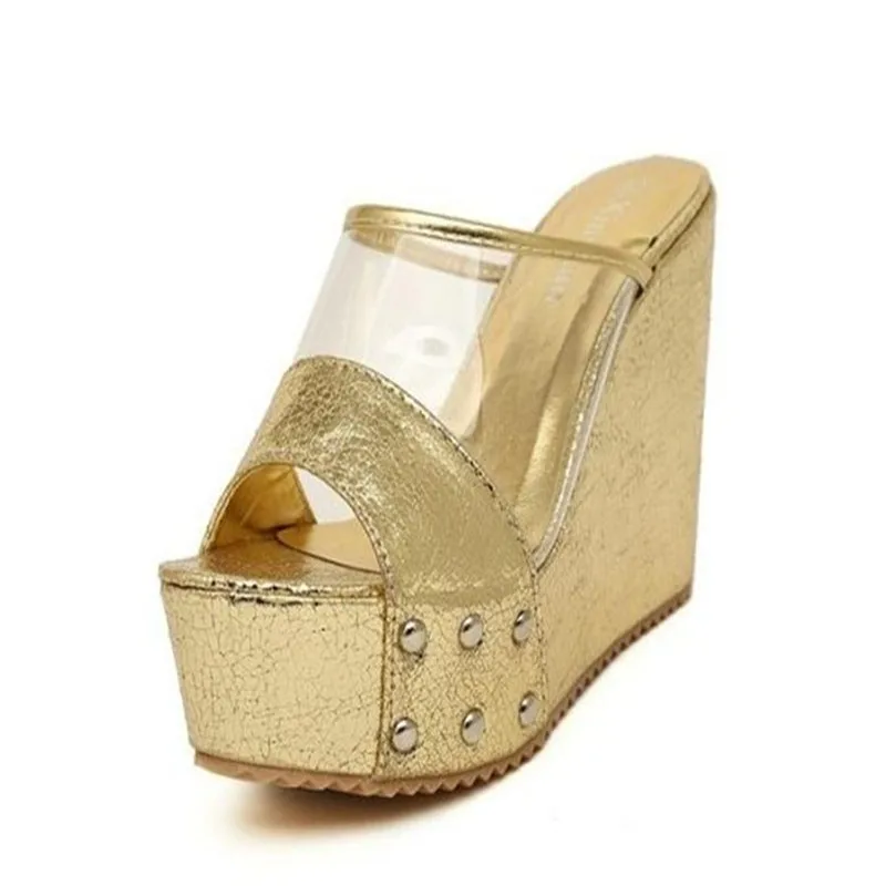 

Female summer sandals ultra high heels wedges sandals small yards 31 32 33 plus size 40 41 42 43