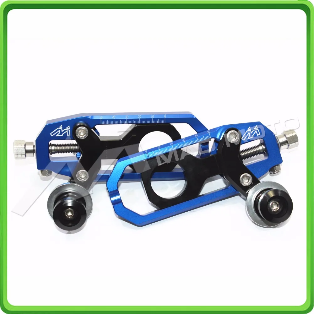 Aluminum motorcycle Chain Tensioner Adjuster with spool fit for YAMAHA R1 YZF R1 2004 2005 YZF-R1 04 05 blue&black (4)