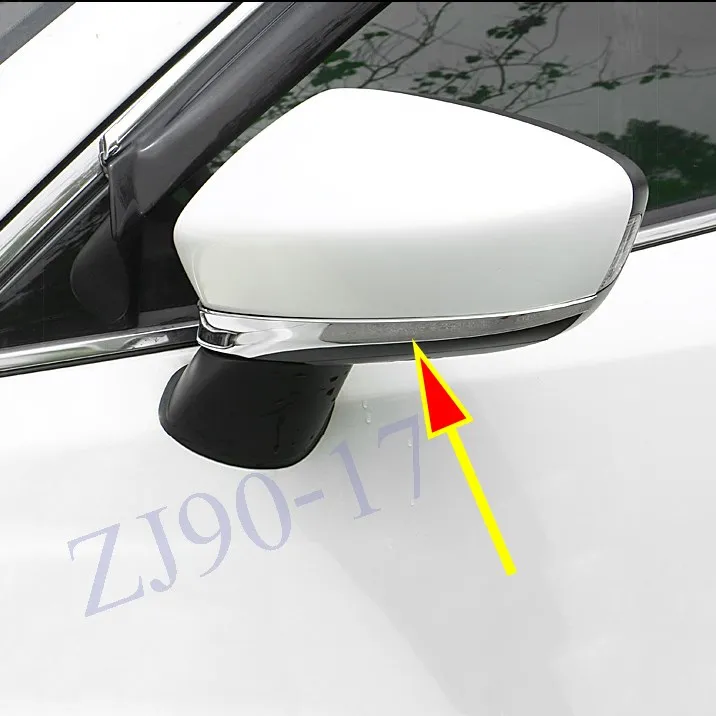 

For Mazda3 BM/BN Mazda2 DJ DL 2014-2018 Outer Side Door Mirror Chrome Cover Rear View Mirror Strips Garnish Rearview Mirror Trim