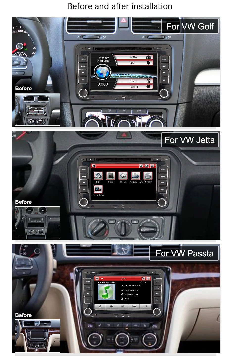 Perfect Eunavi 7" 2din Car DVD for VW POLO GOLF 5 6 POLO PASSAT B6 CC JETTA TIGUAN TOURAN EOS SHARAN SCIROCCO CADDY with GPS Navi canbus 0