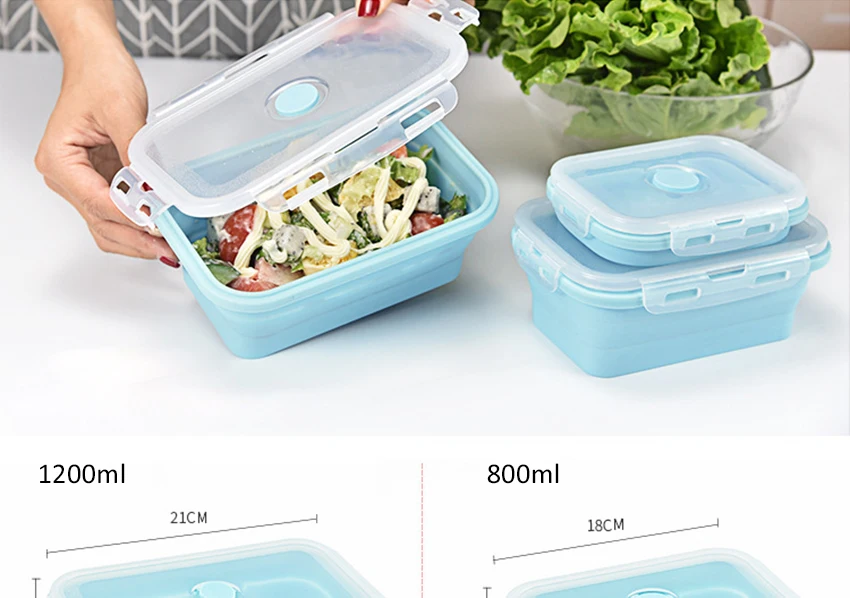 LIYIMENG Silicone Folding Lunch Box Eco-Friendly Matetial Portable Bowl For Picnic Office Workers School23