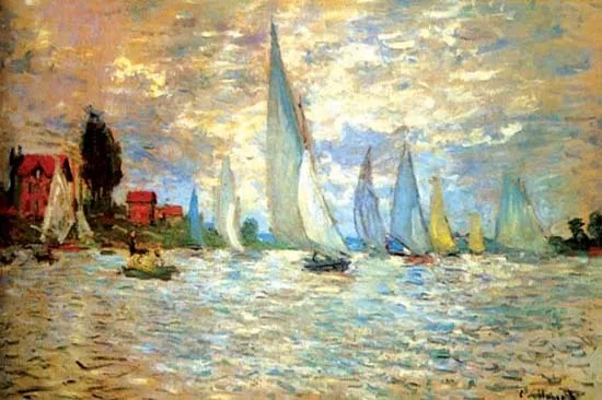 

Racing boat Monet sea Arts Handmade Needlework Embroidery DIY DMC Cross Stitch Kits Crafts 14CT Unprinted Home decor wall Arts