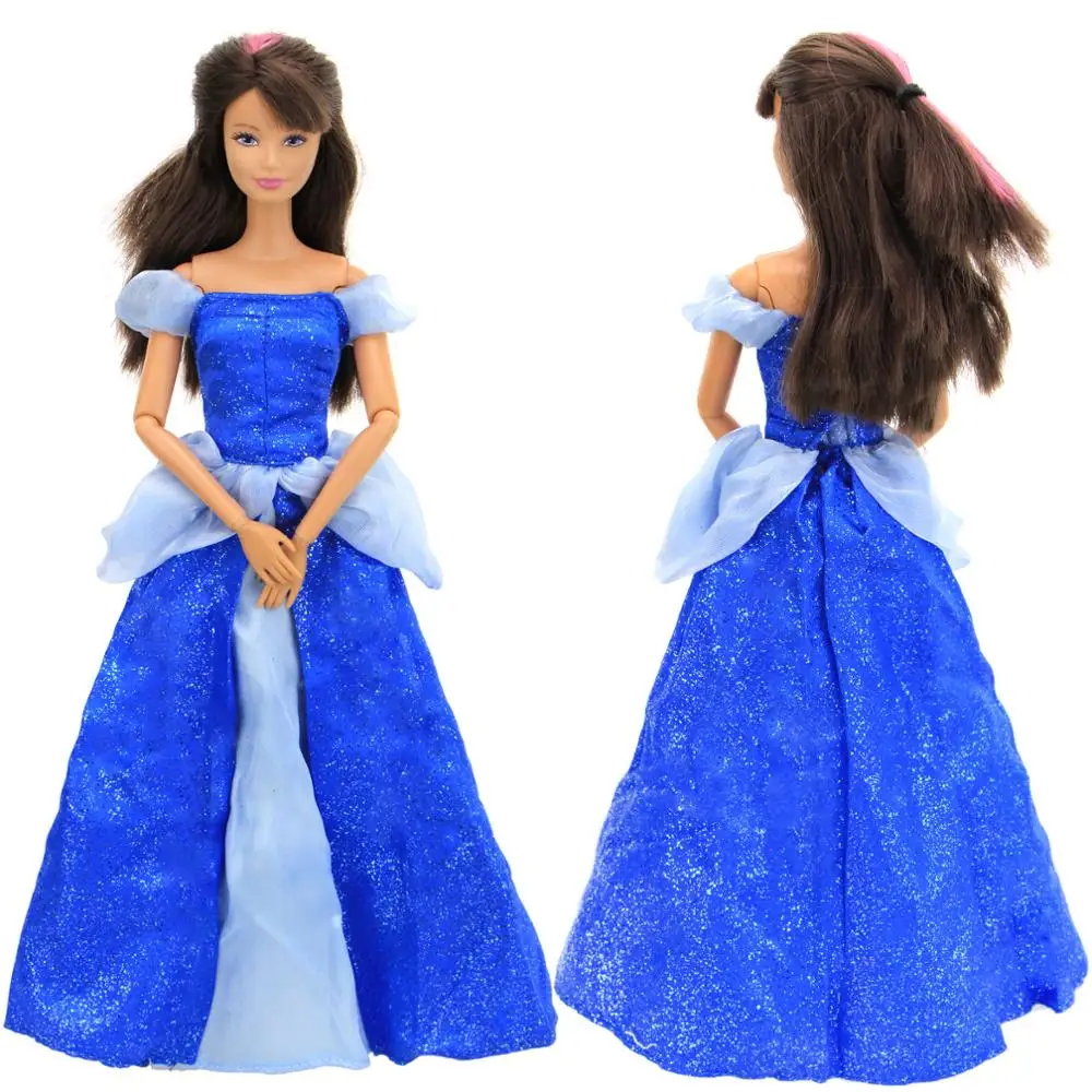 

Handmade Gorgeous Fairy Tale Dress Copy Cinderella Princess Blue Outfit Dancing Party Gown Clothes For Barbie Doll Accessories