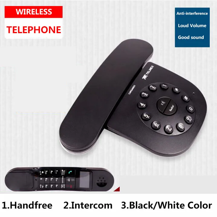 DECT 6.0 زائد الرقمية هاتف لاسلكي Id دعوة كتم Handfree اللاسلكية هاتف المنزل ل تجارية (سابقا) مكتب أسود أبيض
