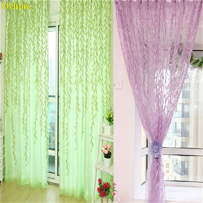 

1M*2M New Chic Room Willow Pattern Voile Window Curtain Sheer Panel Drapes Scarfs Curtain Y1