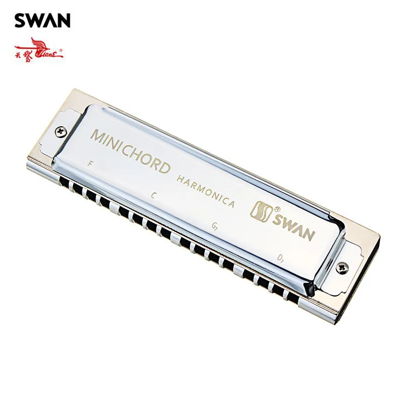 

Swan SW-MN Mini Chord Harmonica Silver Woodwind Instruments Accompaniment Musical Instrument Professional Orchestral Harmonicas