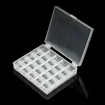 

LINSBAYWU 25 Slots Empty Bobbins Spools Box Sewing Machine Bobbin Case Covers Sewing Craft