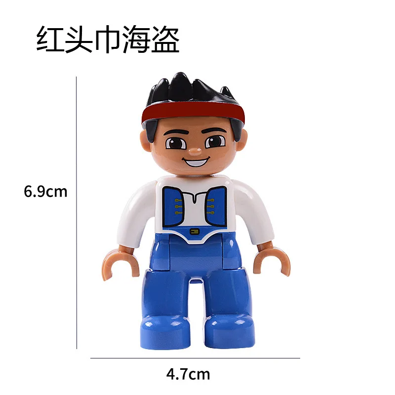 Big Size Action Figures City Princess Pirate Policemen Family Series  Building Blocks Compatible LegoINGS Duploes Education Toys for children (22)