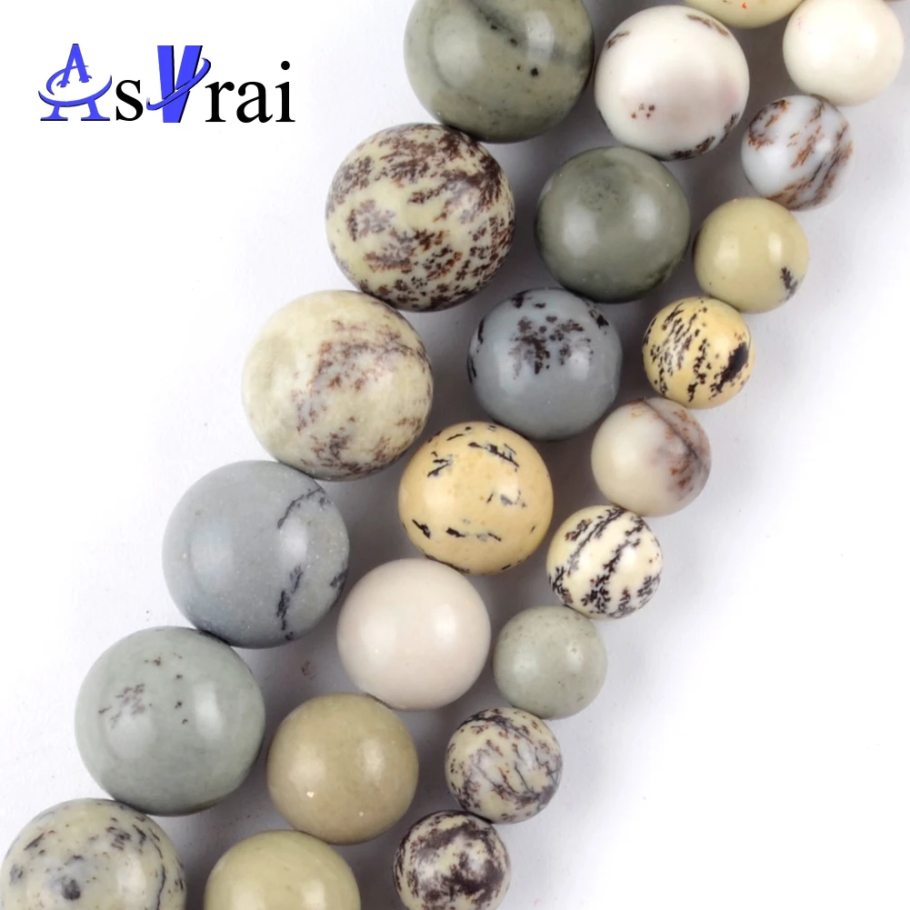 

Natural Chinese Picture Jaspers stone Round Loose Beads for Jewelry Making 6-10mm Mineral Gem Spacer Beads Diy Bracelet Necklace