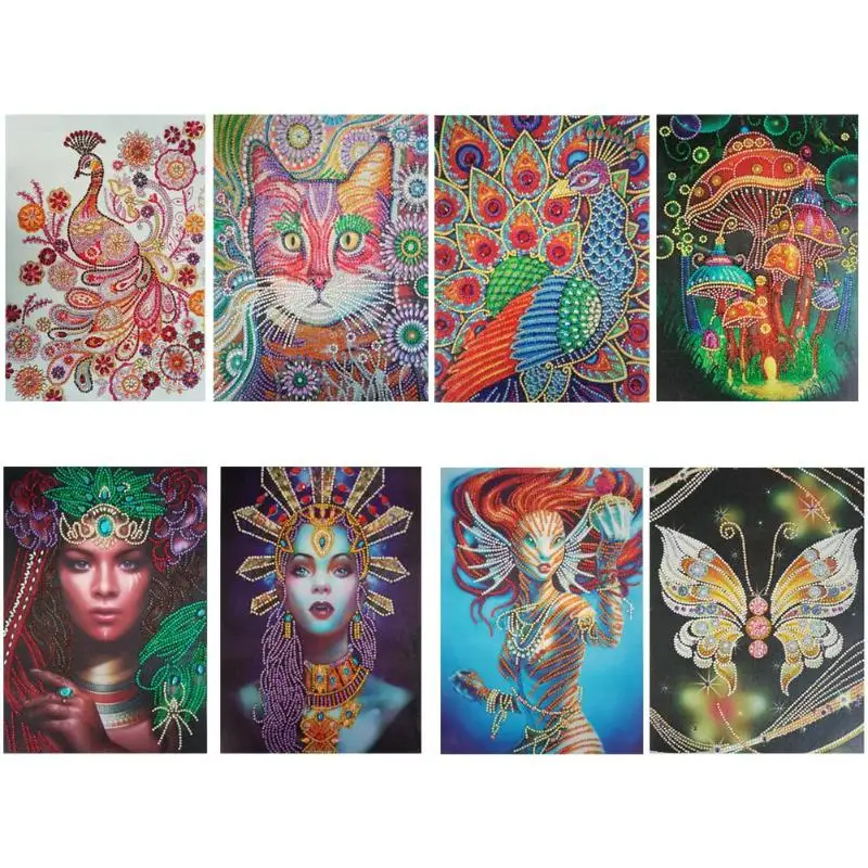 5D DIY Special Shaped Diamond Painting Cross Canvas Stitch Mosaic Art Wall Decor
