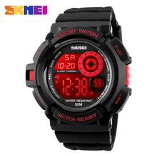 SKMEI Мужчины Новые Поступления Спорт Часы Мода Повседневная 7 Цвет LED Черный Свет Часы Ударопрочный Цифровые Наручные Часы Человек 1222