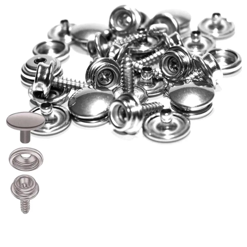 

50Pcs Push Button Set Stainless Steel Snap Buttons Kit With Tools for Tarpaulin Camping Sewing TT-best