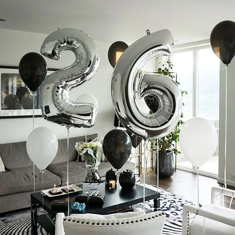 32 дюймов фигурные воздушные шары фольги лет баллон гелия номер счастливый 18 23 30 мяч на день рождения воздушные шары для украшения вечеринок балоны Globos