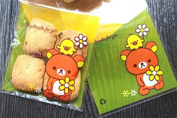 

100Pcs "Handmade for you" Candy Packing Bag,Self-adhesive Plastic Bags,Baking Package Bags,Small Jewelry Packaging Bags