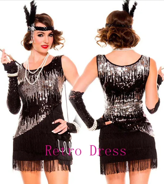 halloween costumes for women 1920s roaring 20s black sequined dress women in the 1920s
