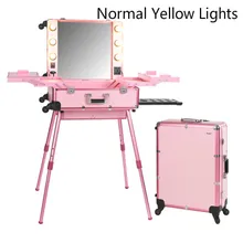 Розовый нормальный желтый светильник для профессионального путешествия алюминиевый чехол для косметики макияж светильник ing Studio